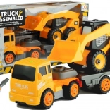 Zwei Baufahrzeuge mit Werkzeugen zum Schrauben