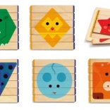 Einfaches Holzpuzzle Bunte Tiere