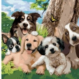 Diamantmalerei Lustige Hundeclique 30 × 40 cm