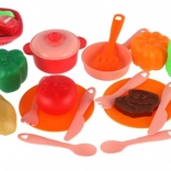 Kindergeschirr-Set im Korb mit Zubehör