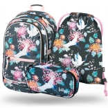 Set Schulbedarf Core Birds: Rucksack, Etui und Beutel