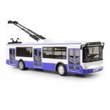 Trolleybus mit tschechischen Haltestellenansagen 28 cm blau