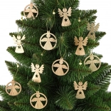 Weihnachtliche Holzornamente – Engelchen für den Weihnachtsbaum, 12 Stück
