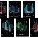 Schulheft A4 Premium Metallic mit Stadtmotiven