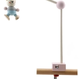 Hess Holzhalter für Mobile über dem Bettchen – rosa, mit fester Klemme