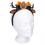 Karneval-Haarreif mit Ohren und Kürbisverzierung