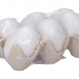 Dekoratives weißes Plastikei 6 cm, 6 Stk.