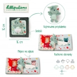 Stoffbuch mit Mini-Schmusetier Klopf, klopf – Drache JOE von LILLIPUTIENS, 18 M+