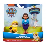 Figurenset PAW Patrol – Rubble und Bürgermeisterin Goodway mit Chickaletta