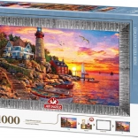 ART PUZZLE Puzzle mit Rahmen und Kleber Wunderschöner Sonnenuntergang 1000 Teile