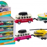 Geländewagen mit Boot oder Hubschrauber aus Metall