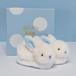 Doudou Set Häschen-Schühchen mit Rasseln blau für Kinder 0-6 Monate