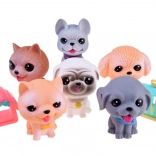 Set aus Gummihundefiguren