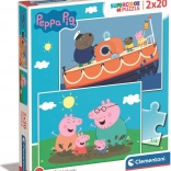 Puzzle 2x20 Teile Peppa Wutz