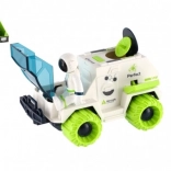 Set aus Schwungrad-Weltraumauto mit Astronaut und Satellit