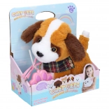 Gehender Plüschhund mit Effekten am Kabel 22 cm