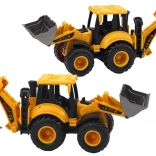 Baufahrzeug Bagger zwei Schaufeln verstellbar gelb