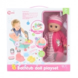Baby mit Badewanne und Zubehör 28 cm mit Sound