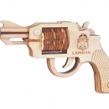 Woodcraft Holz 3D-Puzzle Revolver mit Gummis Colt