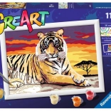 Malen nach Zahlen Majestätischer Tiger 24x18 cm