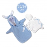 Llorens Outfit für Puppe New Born 35–36 cm mit Kapuze und Öhrchen
