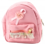 Rosa Kinder-Rucksack mit Schleife und Rüsche