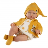 Realistische Babypuppe Marta mit Geräuschen und weichem Stoffkörper - 46 cm