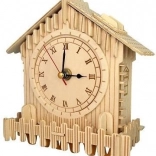 Holz 3D Puzzle Uhr mit funktionsfähigem Uhrwerk