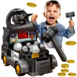 Woopie Geschicklichkeitsspiel Hau-den-Maulwurf – Polizeiwagen mit Zubehör