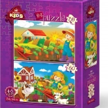 Puzzle Bäuerin 35 + 60 Teile