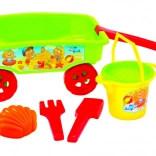 Fröhlicher Wagen mit Sandkasten-Set