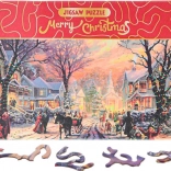 Puzzle Merry Christmas – verschneite Straße 468 Teile