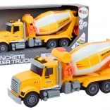 Gelber Betonmischer-LKW mit Reibungsantrieb, Licht- und Soundeffekten