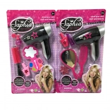 Kosmetikspielset für Kinder mit Föhn – Friseurin- und Schminkspiel
