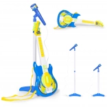 Elektrische Gitarre mit Mikrofon und Ständer für Kinder, MP3-kompatibel, blau