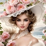 Diamantmalerei – Mädchen mit Blumenhut 30 × 40 cm