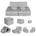 Großes faltbares modulares Kindersofa DIY, 8 weiche Kissen – grau ECOTOYS