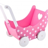 Holzpuppenwagen rosa