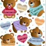 Bügelpatches Süße Bären – Großes Bogenformat