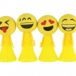 Springender Schaum-Smileyball 10 cm – Mix Emoticons, Box 24 Stk.