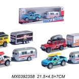 Metall-Automodell mit Anhänger, Pull-Back