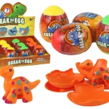 Magisches knisterndes Dino-Ei in Schale 4 Farben 6 cm