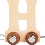 Holzwaggon mit dem Buchstaben H für Holzeisenbahn small foot