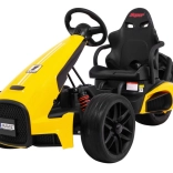 Elektrisches Kinder-Gokart gelb mit verstellbarem Lenkrad RAMIZ XR-1
