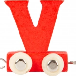 small foot Holzzug – Buchstabe V, bunter Waggon