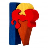 Fauna Alphabet – Buchstabe I Eiscreme Holz‑Einlegepuzzle