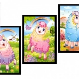 Glitzerndes Mini-Bild Lama 10 × 16 cm