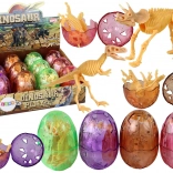 Öffnendes Dinosaurier-Ei mit Skelett – 9 cm, 4 Farben
