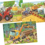 Goki Holzpuzzle mit landwirtschaftlichen Maschinen