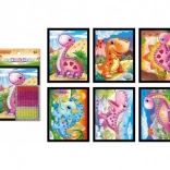 Mini Dinosaurier Mosaik Glitzernd 10x12 cm